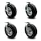 Service Caster 12 Inch Black Pneumatic Wheel Caster Swivel with Swivel Locks 2 with Brake, 4PK SCC-100S3506-PNB-SLB-BSL-2-BSL-2 - alternate 1